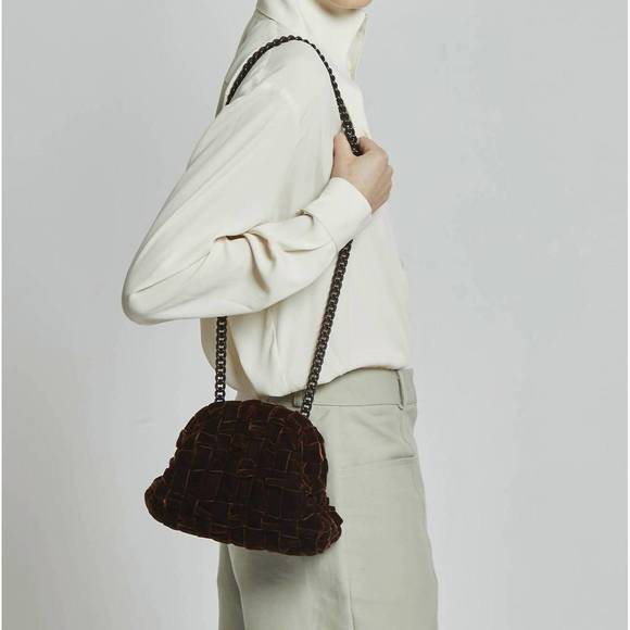 NEW MARIA LA ROSA velvet mini game bag in brown - Picture 1 of 3